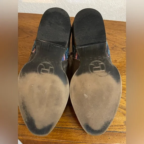 Roper Serape Distressed Leather Ankle Boots size 8 - Picture 10 of 11